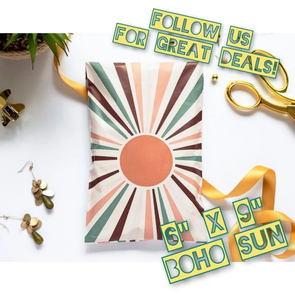 50 Boho Sun 6x9 Poly Mailers - Picture 1 of 1